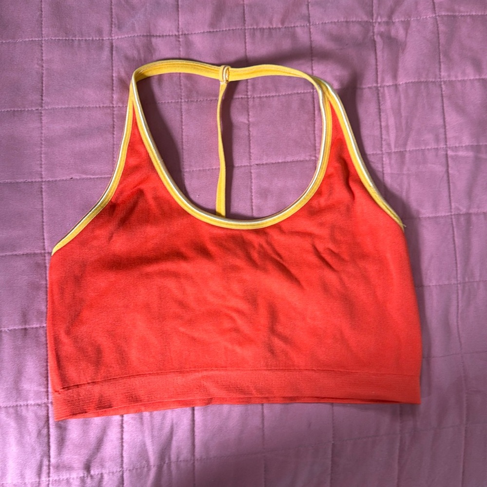 orange open back tank